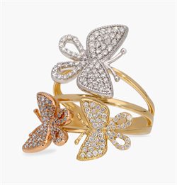 The Three-tone Butterfly Ring